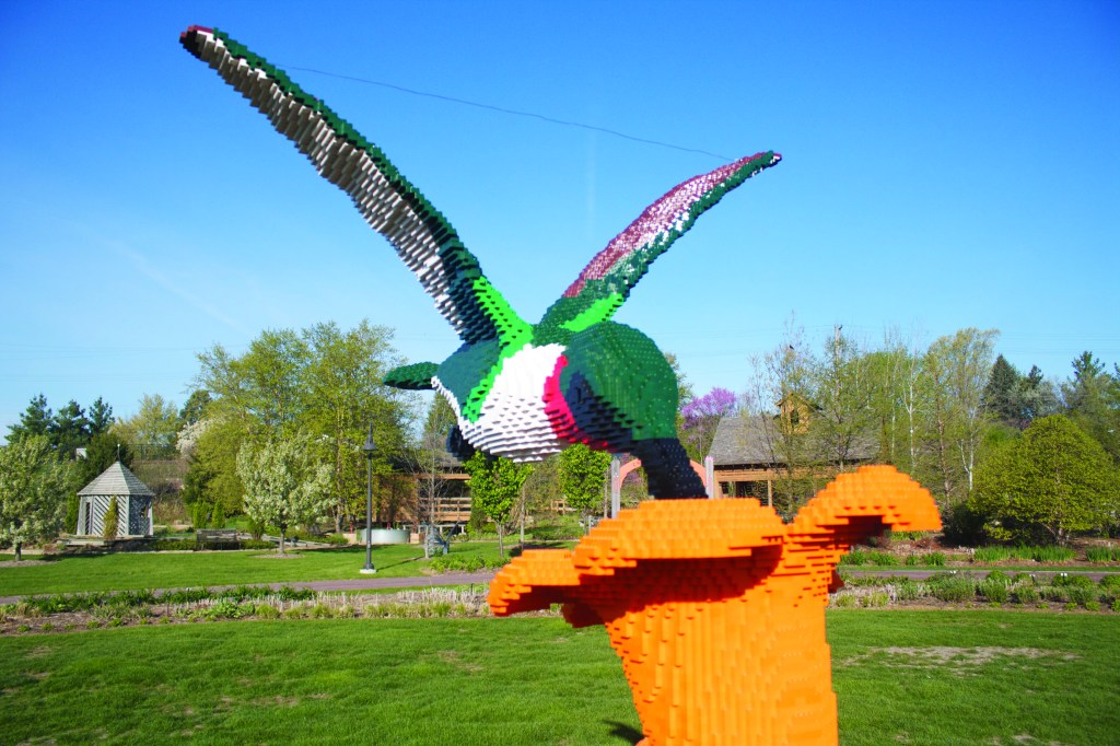 Six-foot-tall hummingbird sculpture