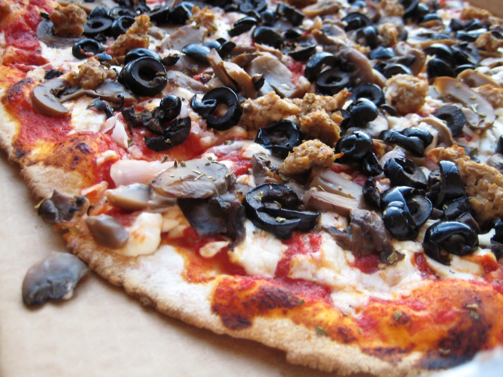 pizza with black olives