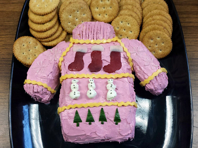 ugly sweater cheese ball 