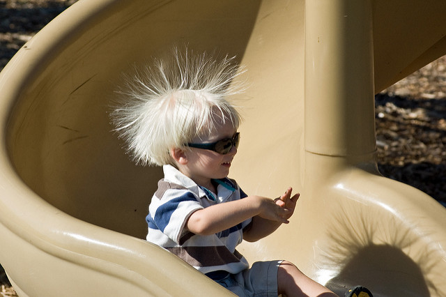 static kid on slide
