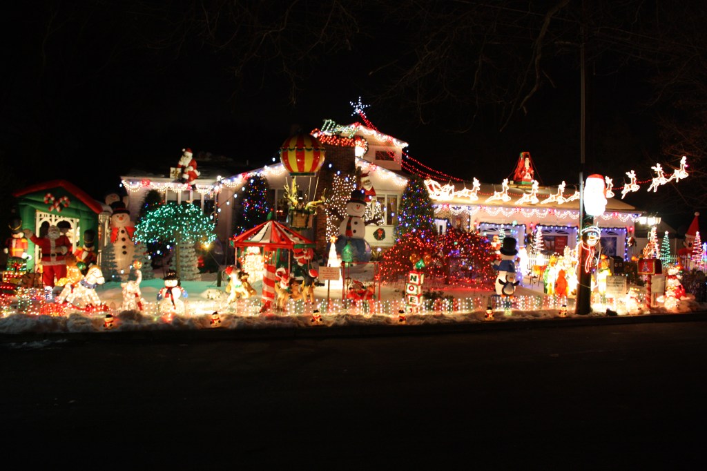 christmas lights, holiday lights, decorated houses, holiday traditions